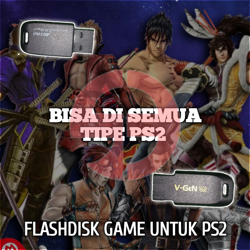 Flashdisk untuk PS2 matrix & MCBOOT 16GB bebas request game terbaru
