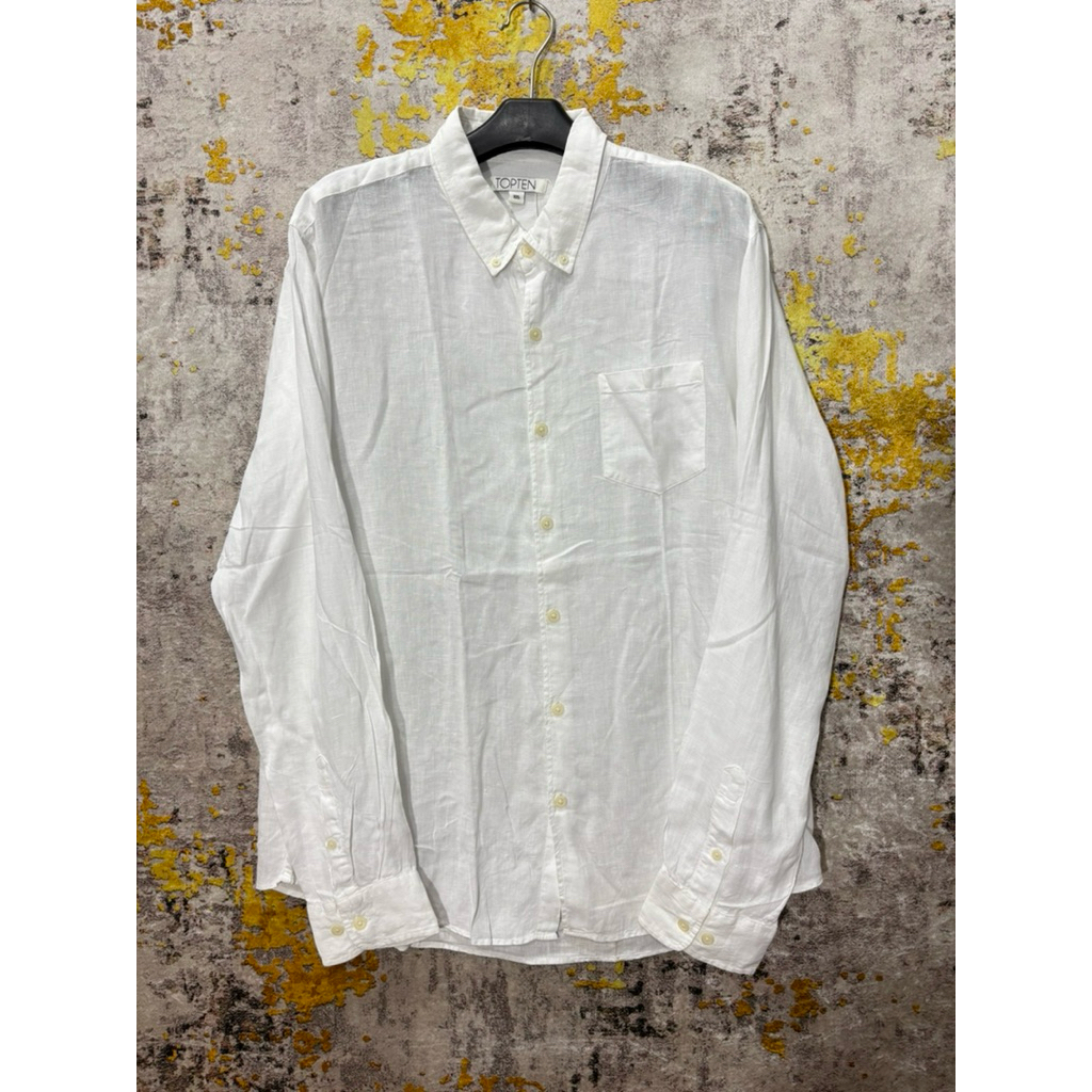 kemeja putih 489 topten size L P74 L56 LD 112