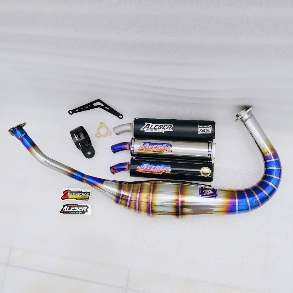 Knalpot Rx King Kolong Pdk Repsol bluemoon Pelangi Original Aleser