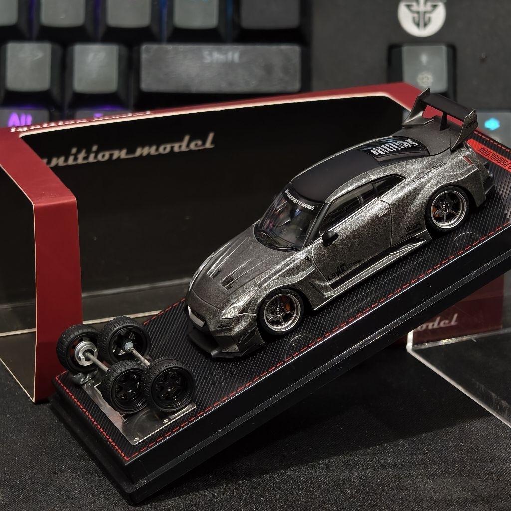 Ignition Model R35 LBWK Titanium Grey diecast 1/64