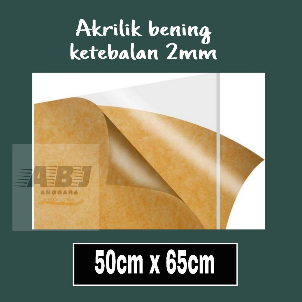 Akrilik bening 2mm ukuran 50x65cm/mika akrilik