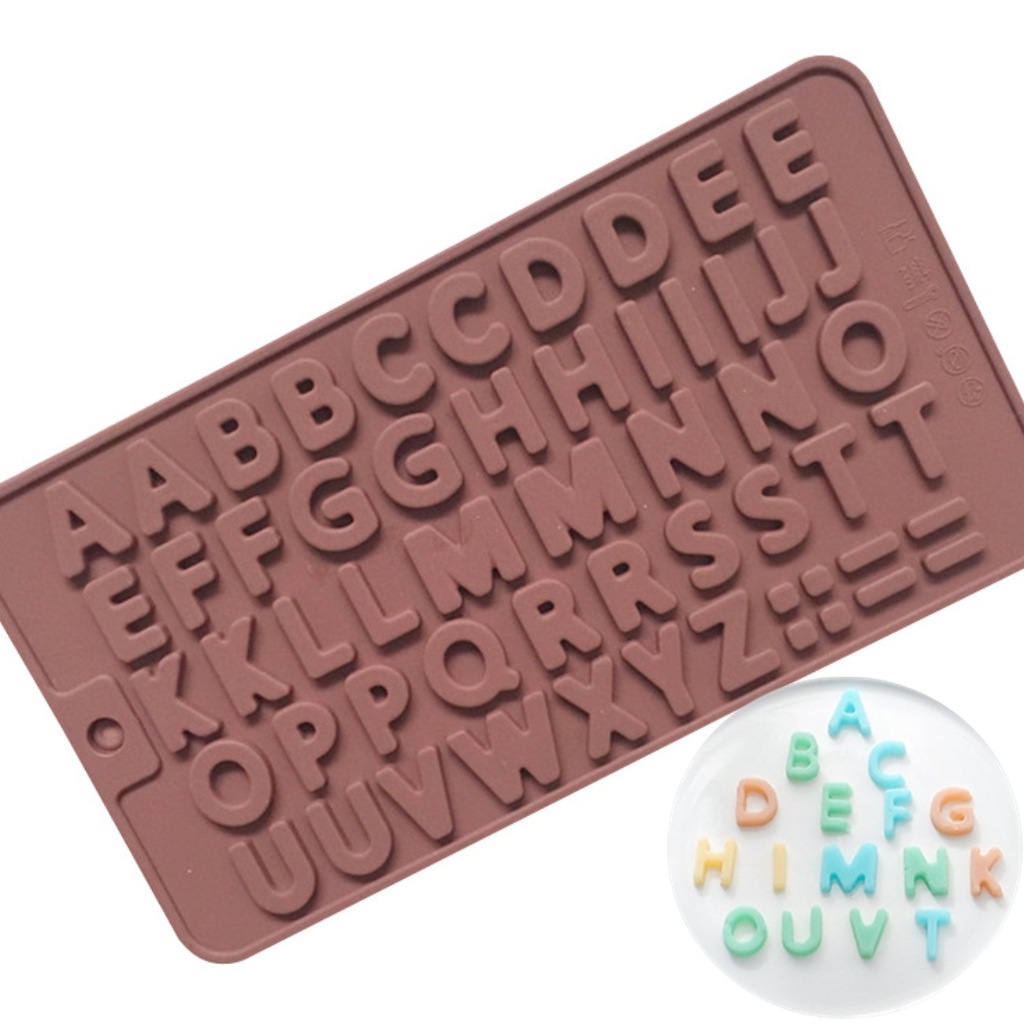 Cetakan Silicon Huruf ABC || Cetakan Cokelat Puding Jelly Fondant Huruf ABC