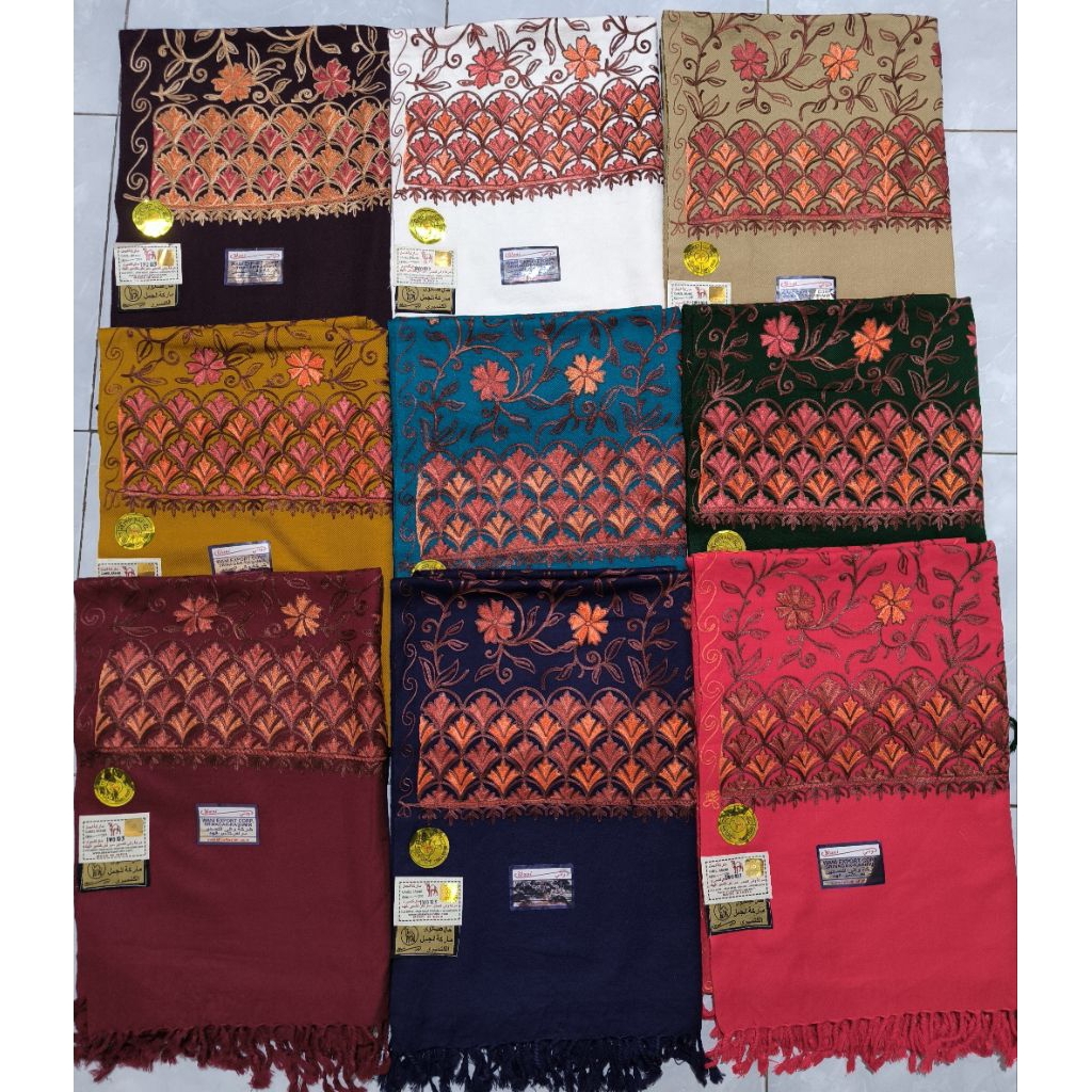 Surban premium original kasmiri sorban kashmiri sulam bordir surban kasmir asli sorban panjang putih