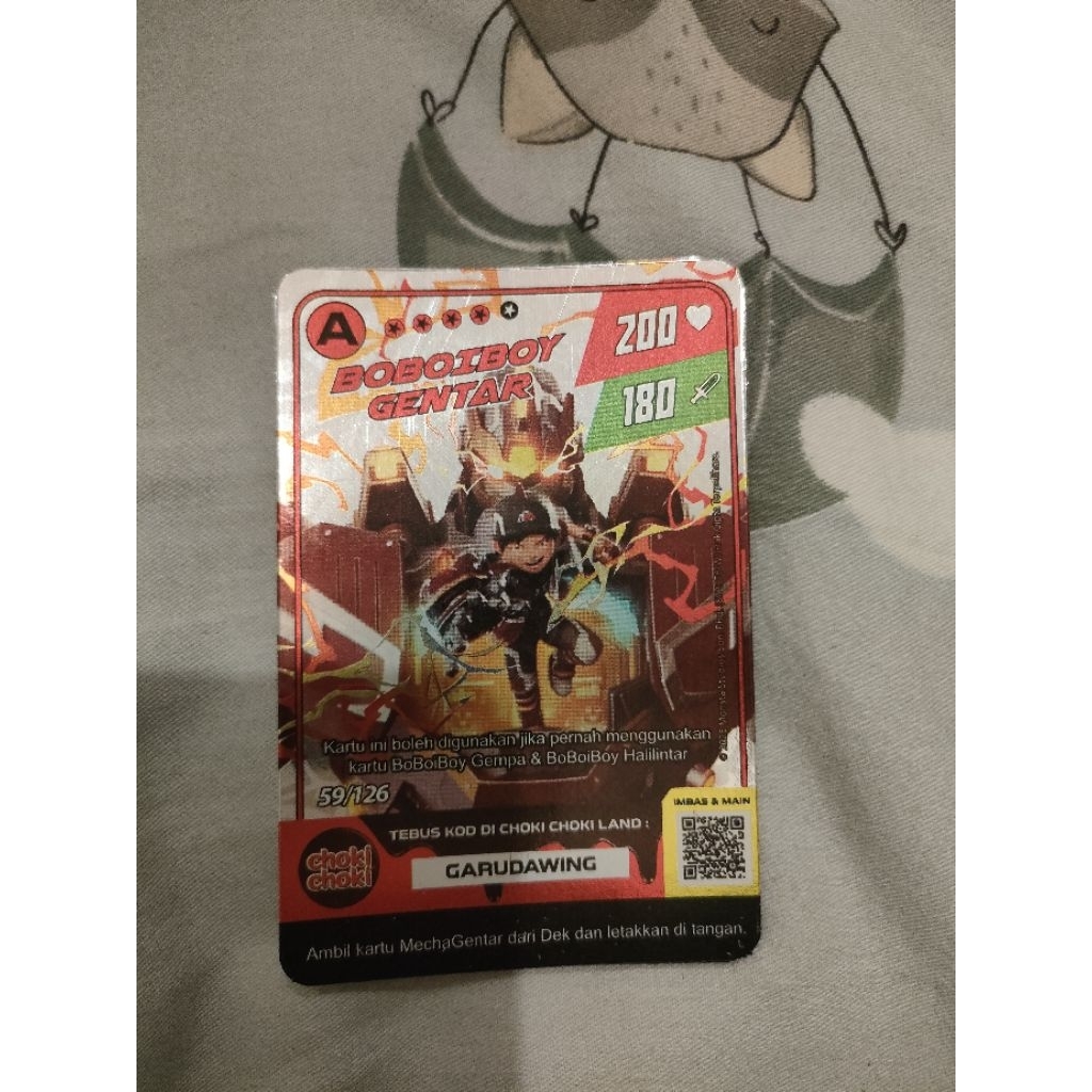 kartu choki-choki x Boboiboy gentar hollogram