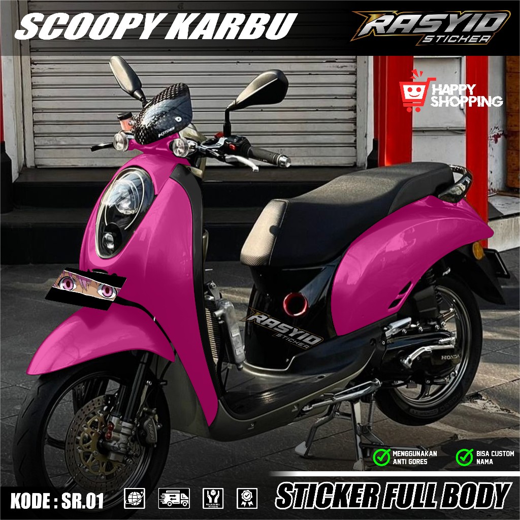 COD Terbaru Sticker Full Body Honda Scoopy Karbu 2010 2011 2012 Sticker Full Body Scoopy Karbu Motif