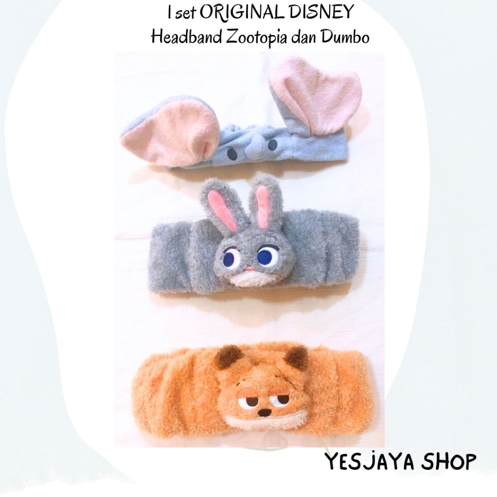 {+ Freebies} 1 set Headband Zootopia / Headband Dumbo Disney / Head band lucu / Headband Disney / Ba