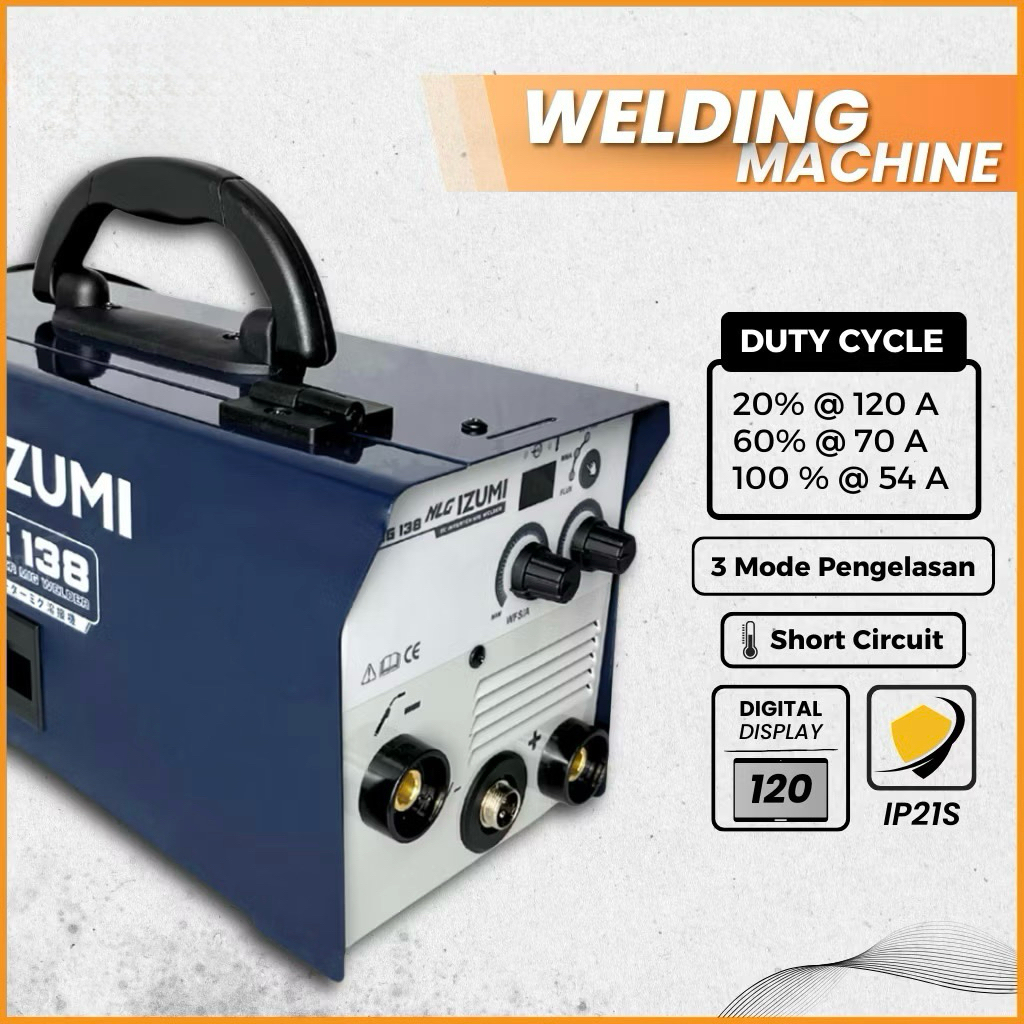 NLG IZUMI MIG138 GASSLESS MESIN LAS MIG TANPA GAS