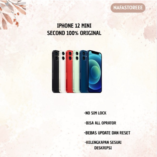 IP 12 MINI 64GB/128GB/256GB Fullset Second 100% Original