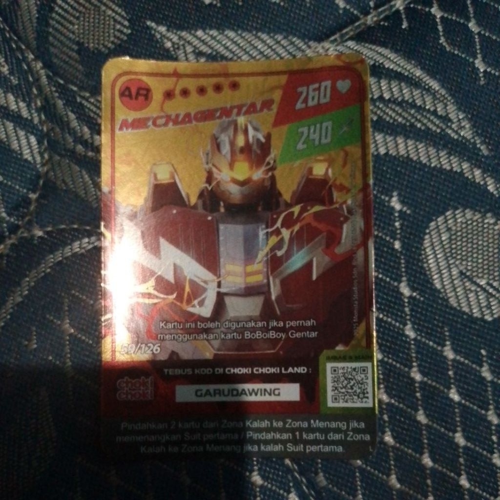 kartu Boboiboy Mecha gentar