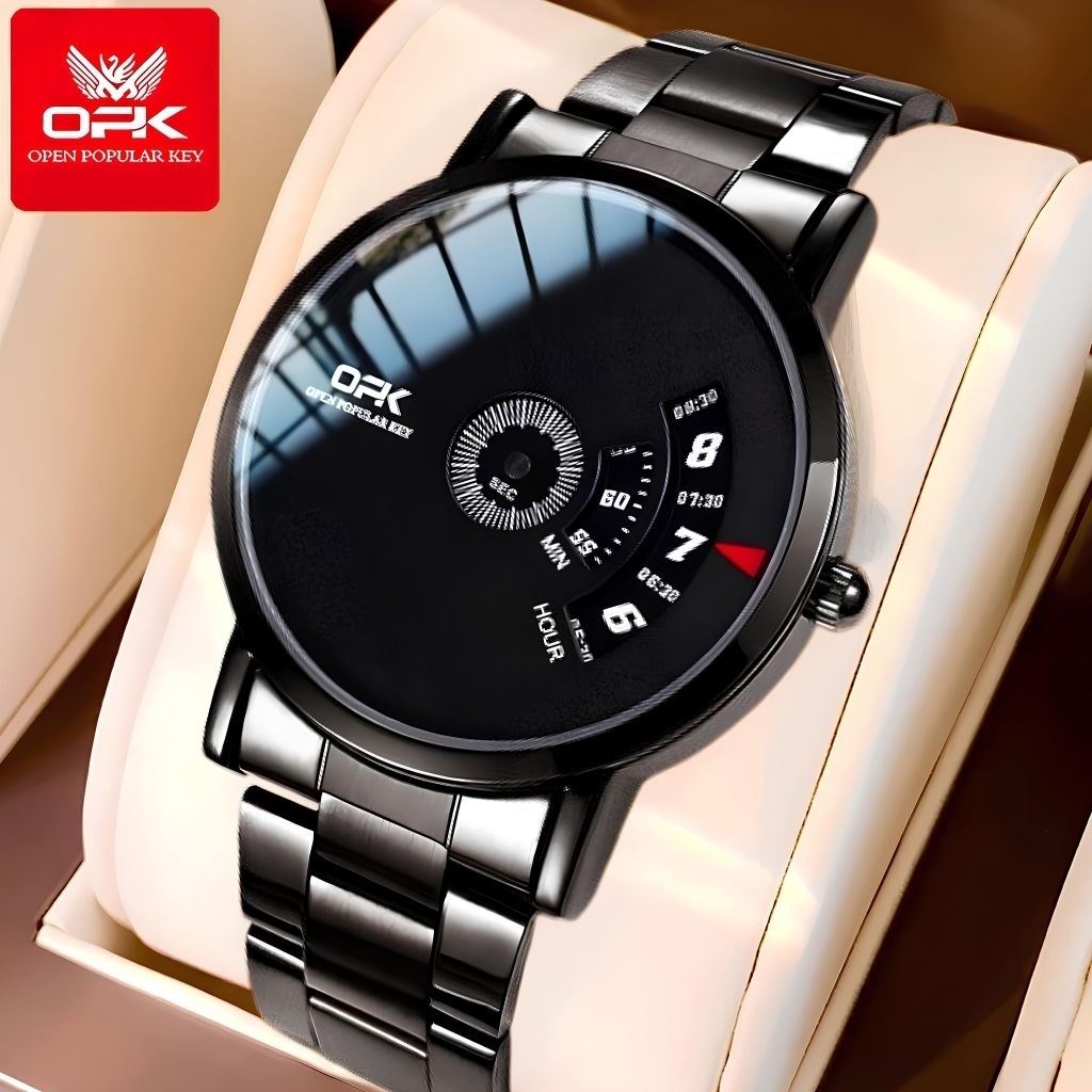 TERMURAH Jam Tangan OPK Pria 8109 Original 100% Anti Air Stainless Steel Hitam Luxury Style