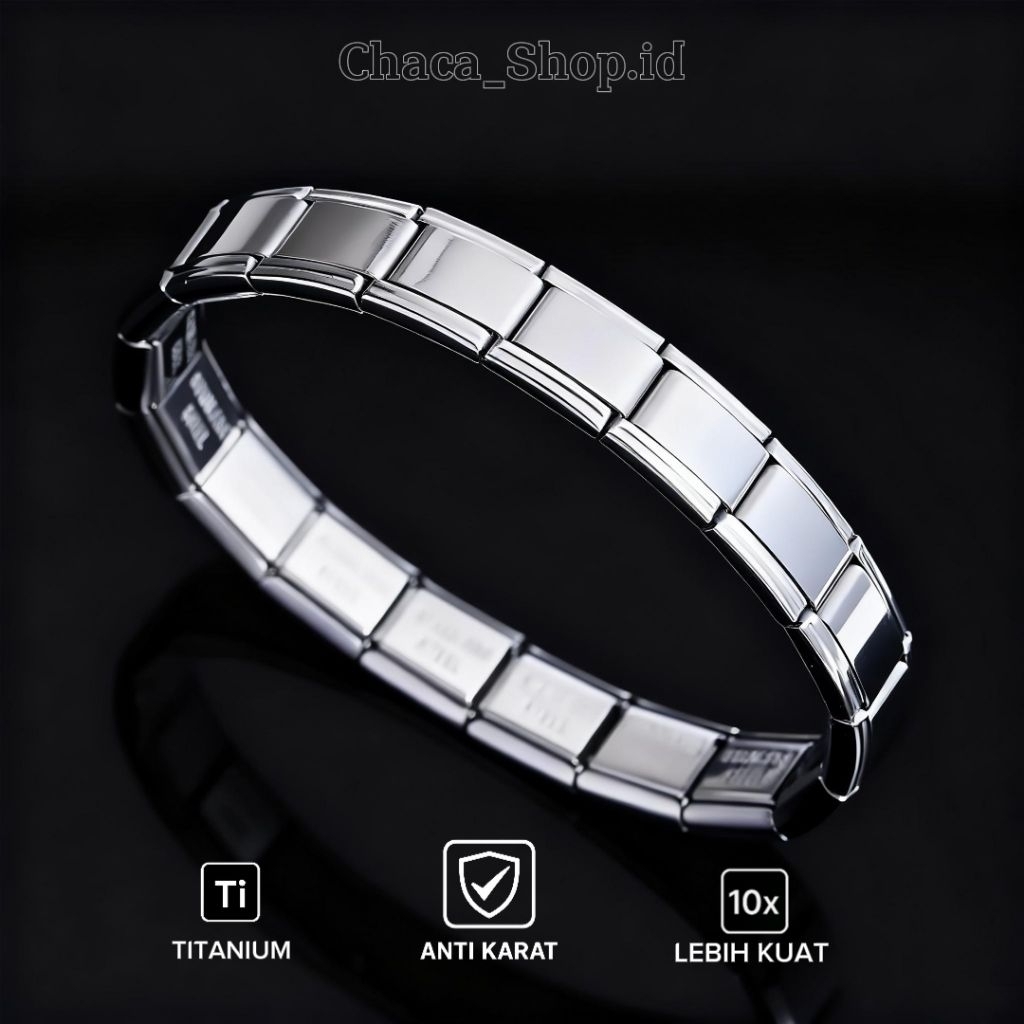 Gelang TITANIUM Model Rantai PER Pria Wanita | Gelang Model Rantai Jam Tangan