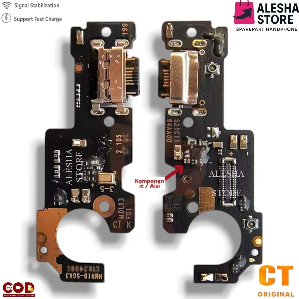 CT | Flexible Charger + ic FOR XIAOMI REDMI NOTE 10 5G / POCO M3 PRO 5G ORIGINAL + MIC Full Komponen