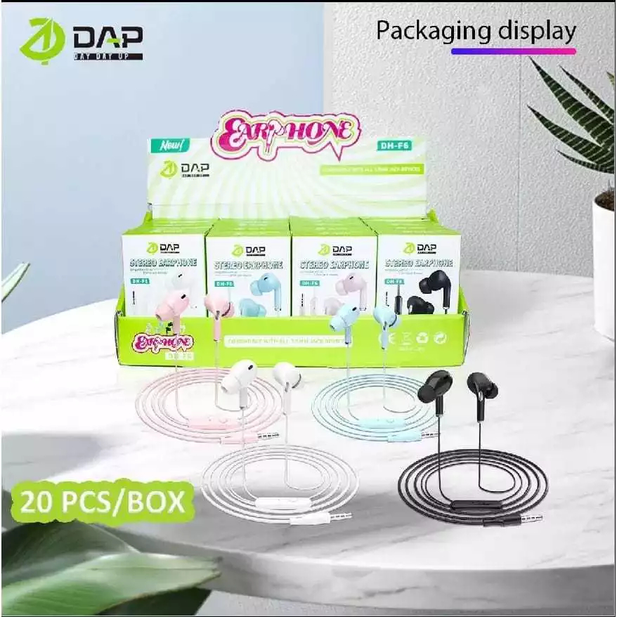 (ECERAN 1PCS) Headset DAP DH-F6 STEREO BASS Handsfree DAP DH-F6 BASS Earphone DAP DH-F6 STEREO BASS