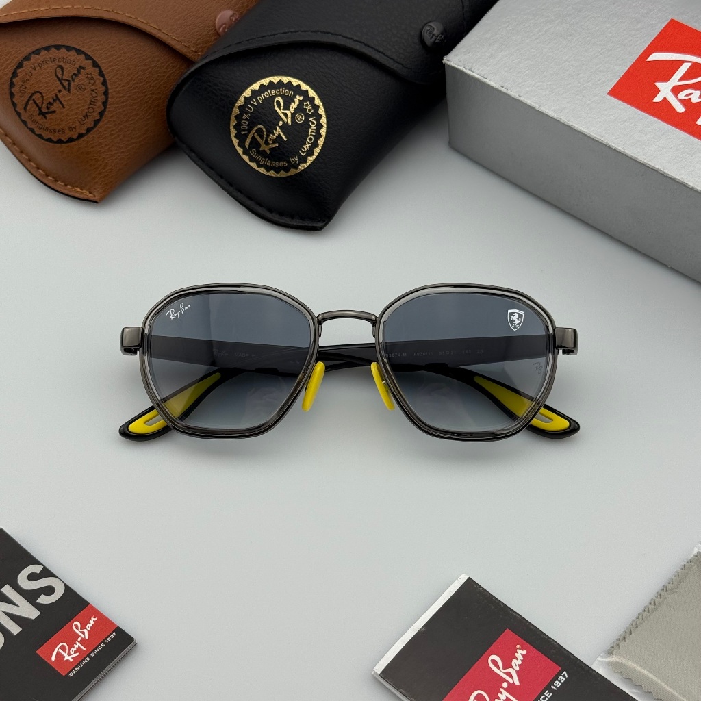 KACAMATA RAYBAN SCUDERIA FERRARI LENSA GRADASI ABU ABU ORIGINAL
