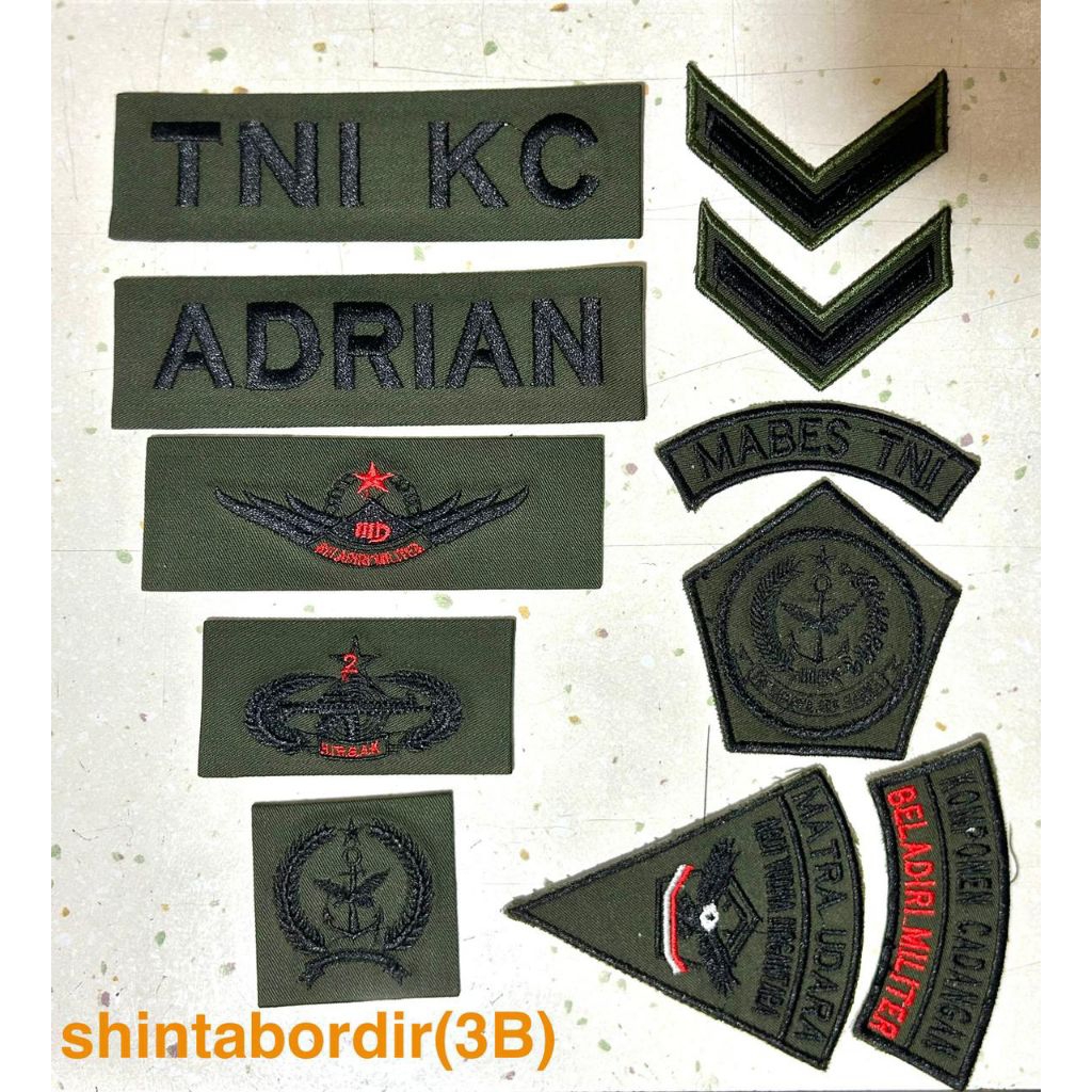 Patch Bordir Atribut ( TNI KC PULSET ) Patch / Bordir tni kc full set