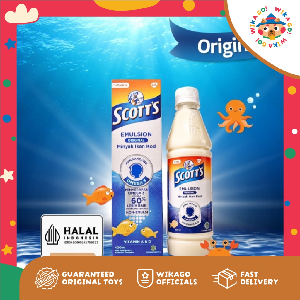 Scott’s Emulsion Orange Original Vitamin Anak Omega 3 Vitamin A & D Suplemen Harian Semua Varian dan