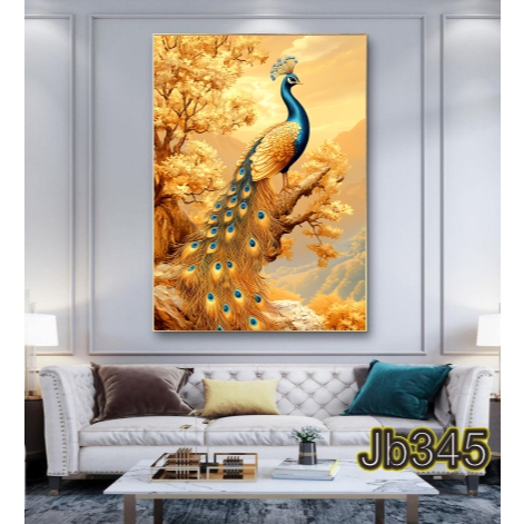 Wallpaper Burung Merak Emas - Stiker Dinding Burung Merak dengan Tampilan Elegan dan Mewah