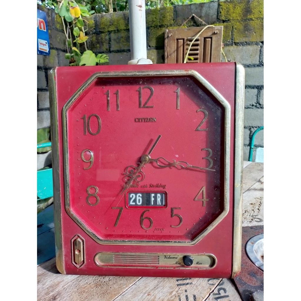 jam dinding "Citizen" original alarm jadul lawas vintage normal