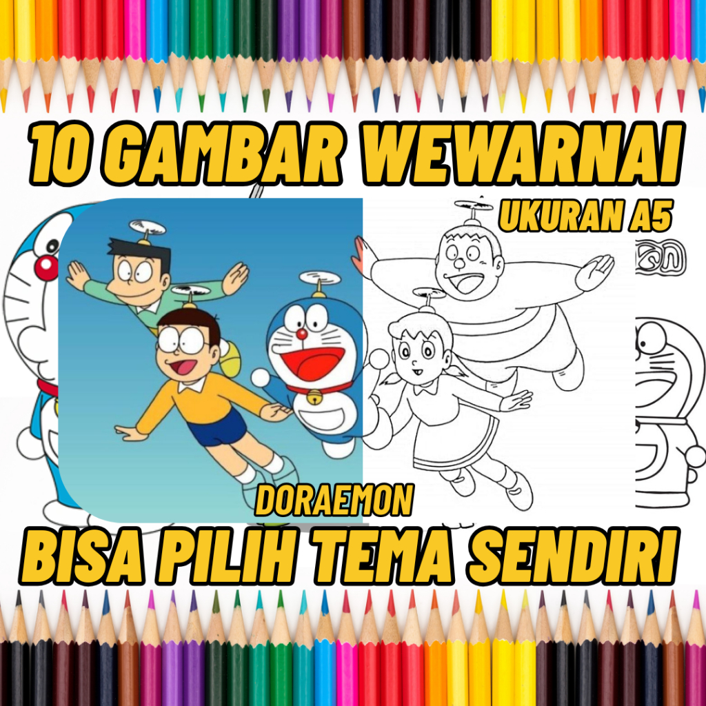 Doraemon, Boboiboy, Kuromi, Anak islami Gambar Mewarnai untuk Anak – Gambar mewarnai hewan, Ukuran A