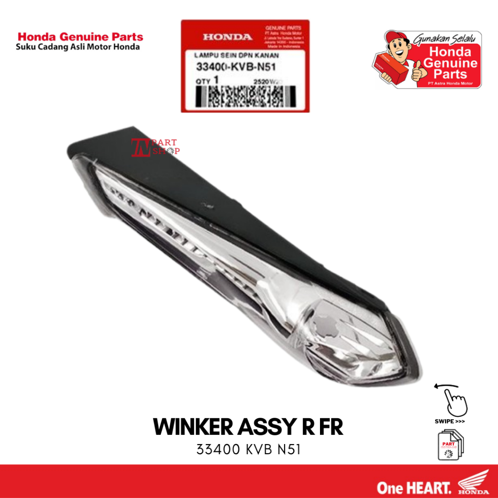 Lampu Sein Depan Kanan (Winker Assy R FR) - Vario 110 Techno Karbu / 33400-KVB-N51