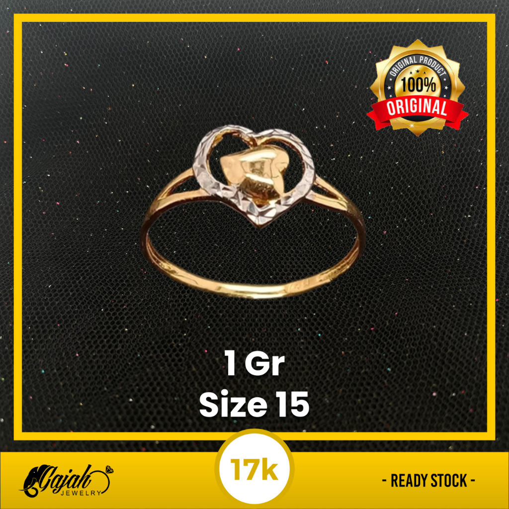 Cincin Emas 17K - Toko Emas Gajah - 1 Gram  3096