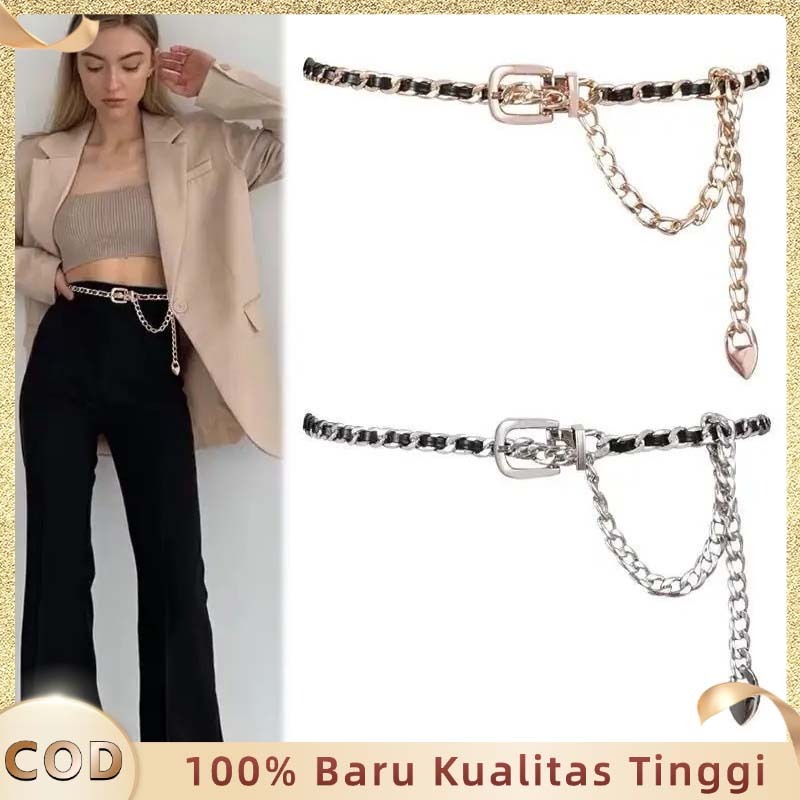 Sabuk Rantai Wanita Tali Pinggang Rantai Wanita Belt Rantai Premium Belt Rantai Gesper Wanita