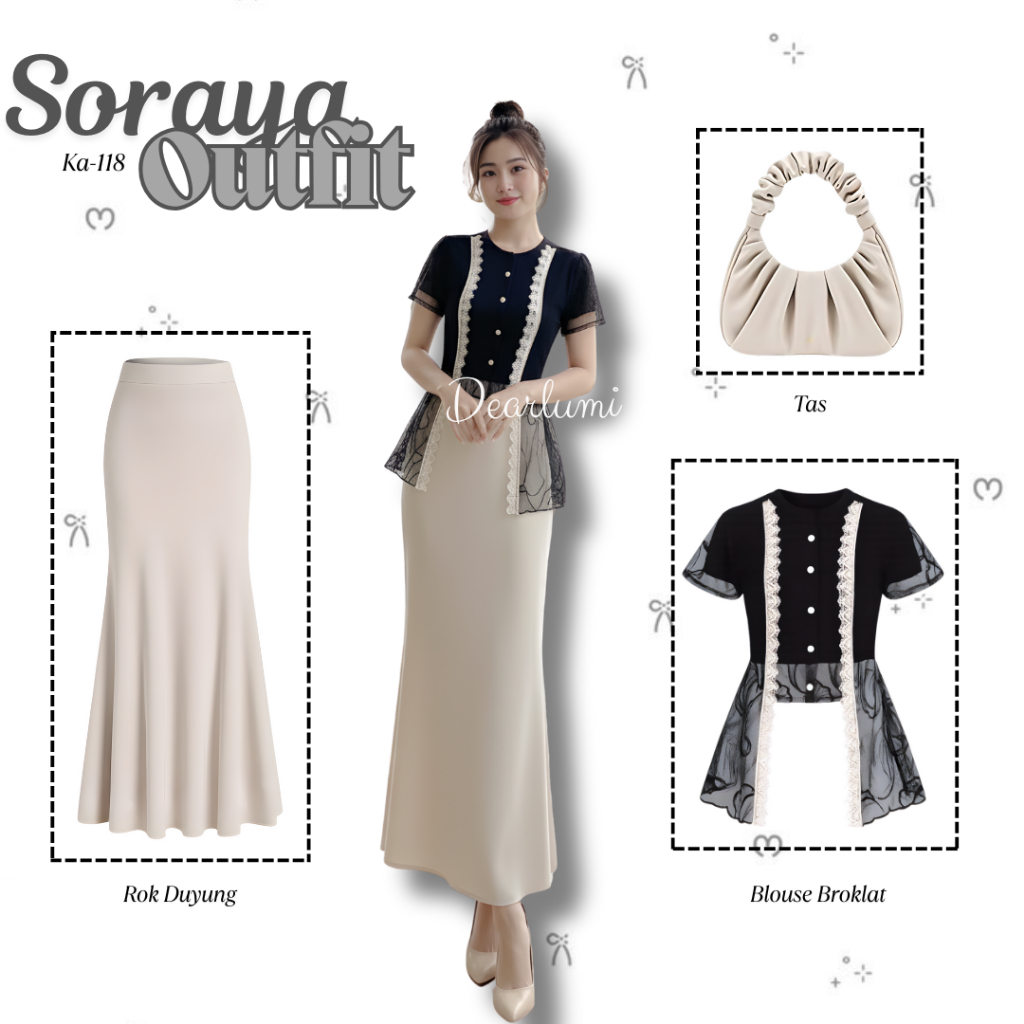 Dearlumi - Soraya Outfit Set Kondangan Kekinian OOTD Lebaran Terbaru Outfit Korean Style Ethnik ( Bl