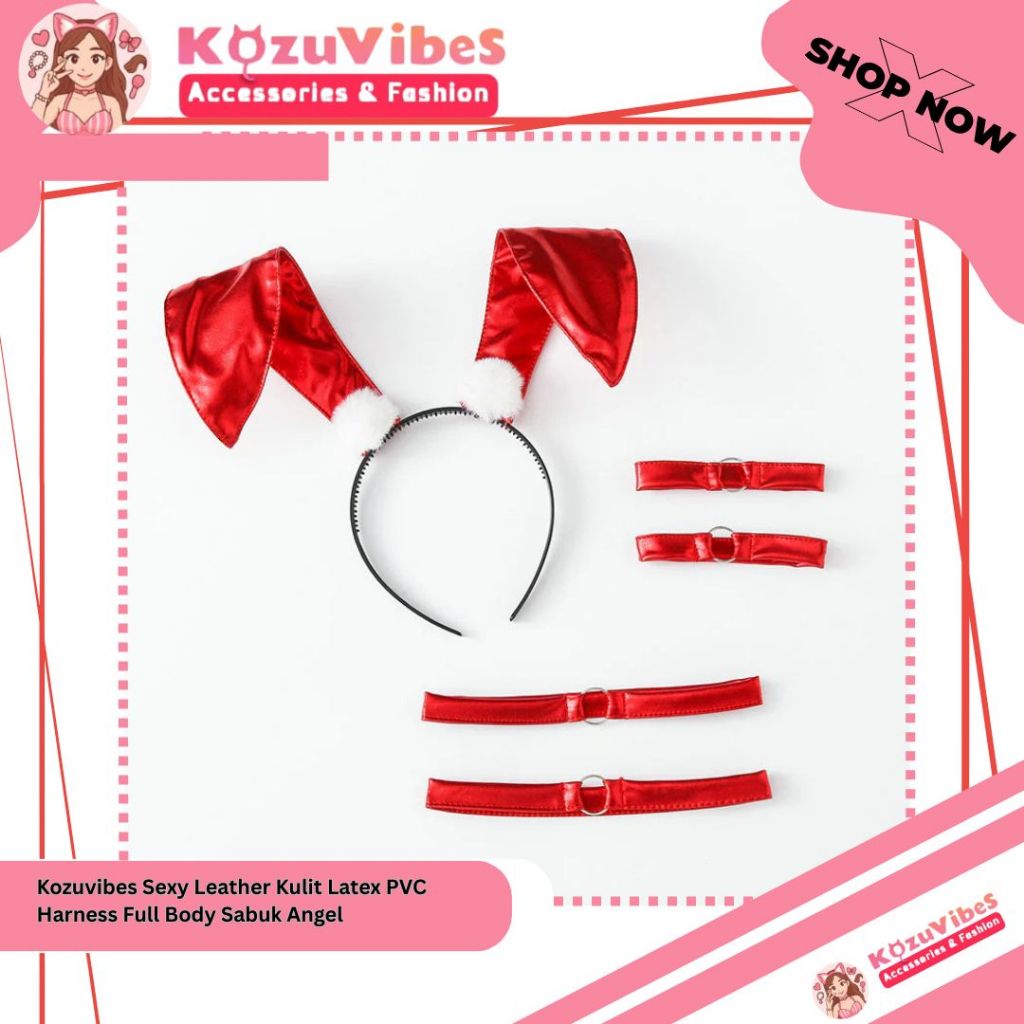 Kozuvibes Sexy Leather Kulit Latex PVC Harness Full Body Sabuk Angel