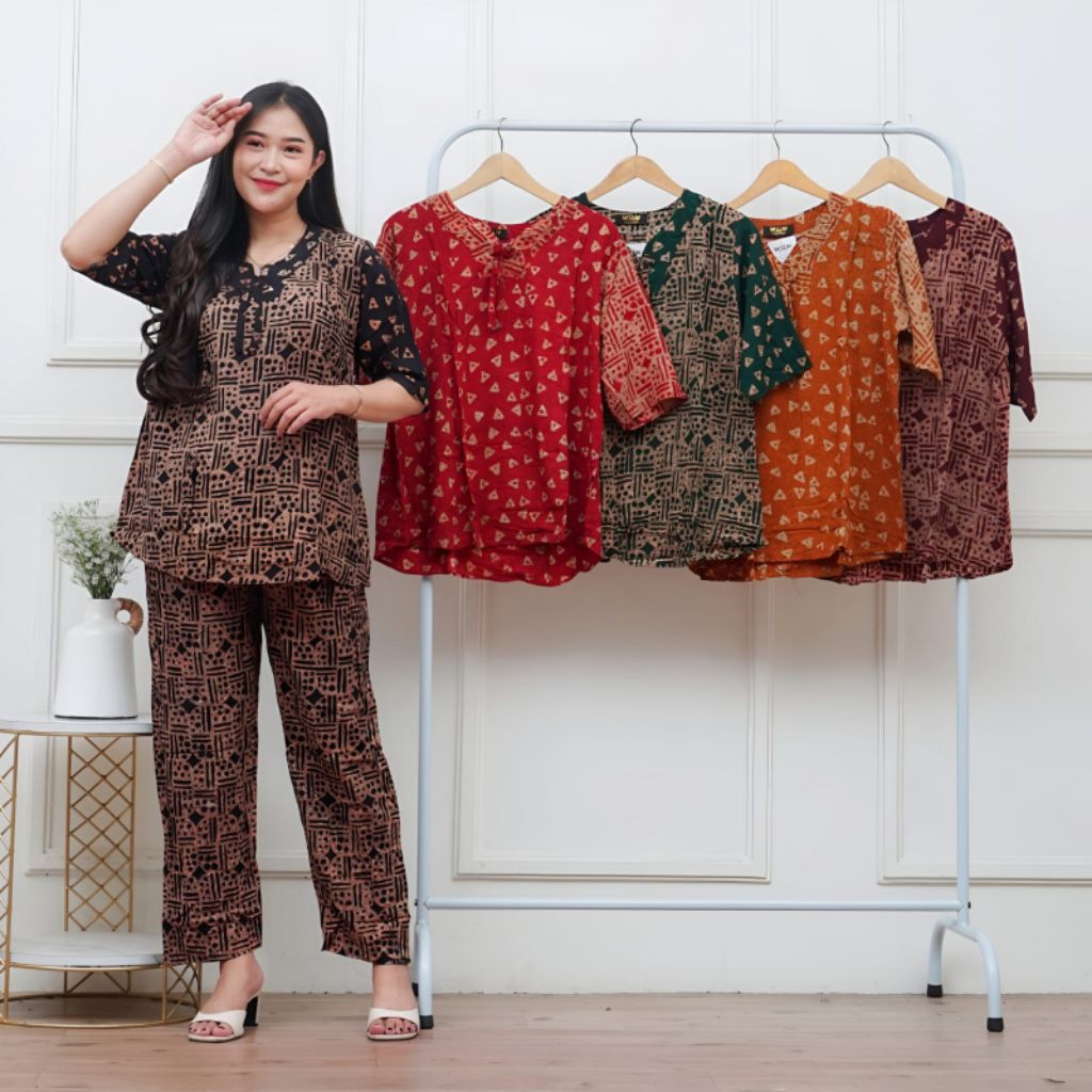 TERBARU SETELAN CELANA PANJANG MOTIF SUNAN BATIK Baju wanita kekinian terbaru 2026