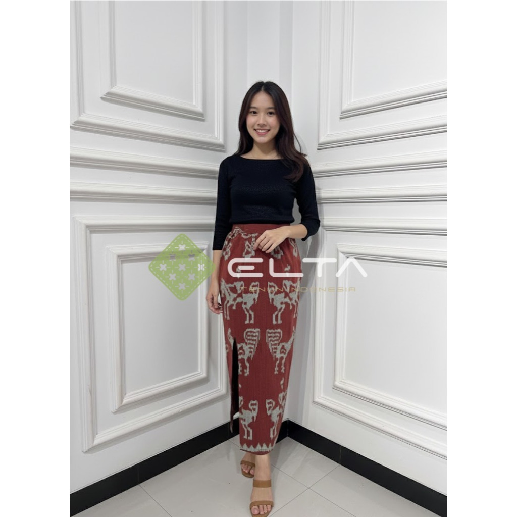 ELTA TENUN Rok Tenun Etnik Wanita Motif Tradisional | Rok Panjang Tenun Elegan motif sumba