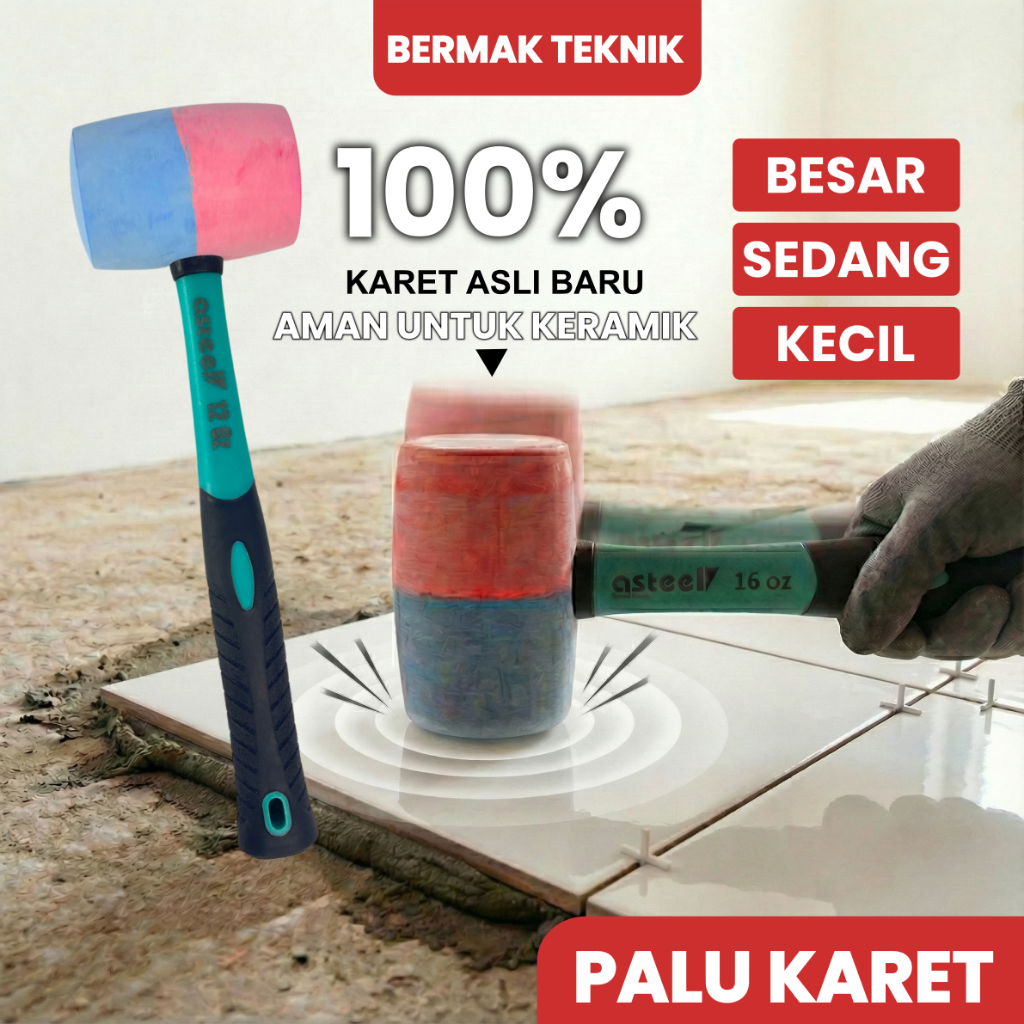 Palu karet Keramik Granit Rubber hammer Jumbo Kecil Elastis Berkualitas Premium