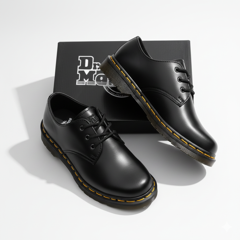 Sepatu formal premium dokmar boots pendek 3 lubang pria dan wanita kulit sintetis kualitas tinggi - 