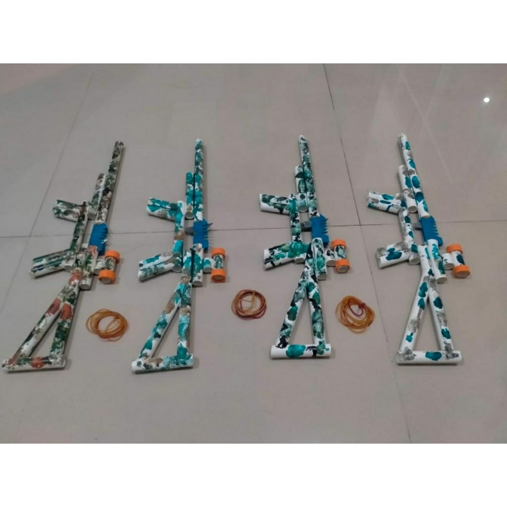 Mainan tembak PVC Peluru Karet /Pistol Mainan Anak-Anak.Mainan Tembak-Tembakan Anak-Anak 5 Kali temb