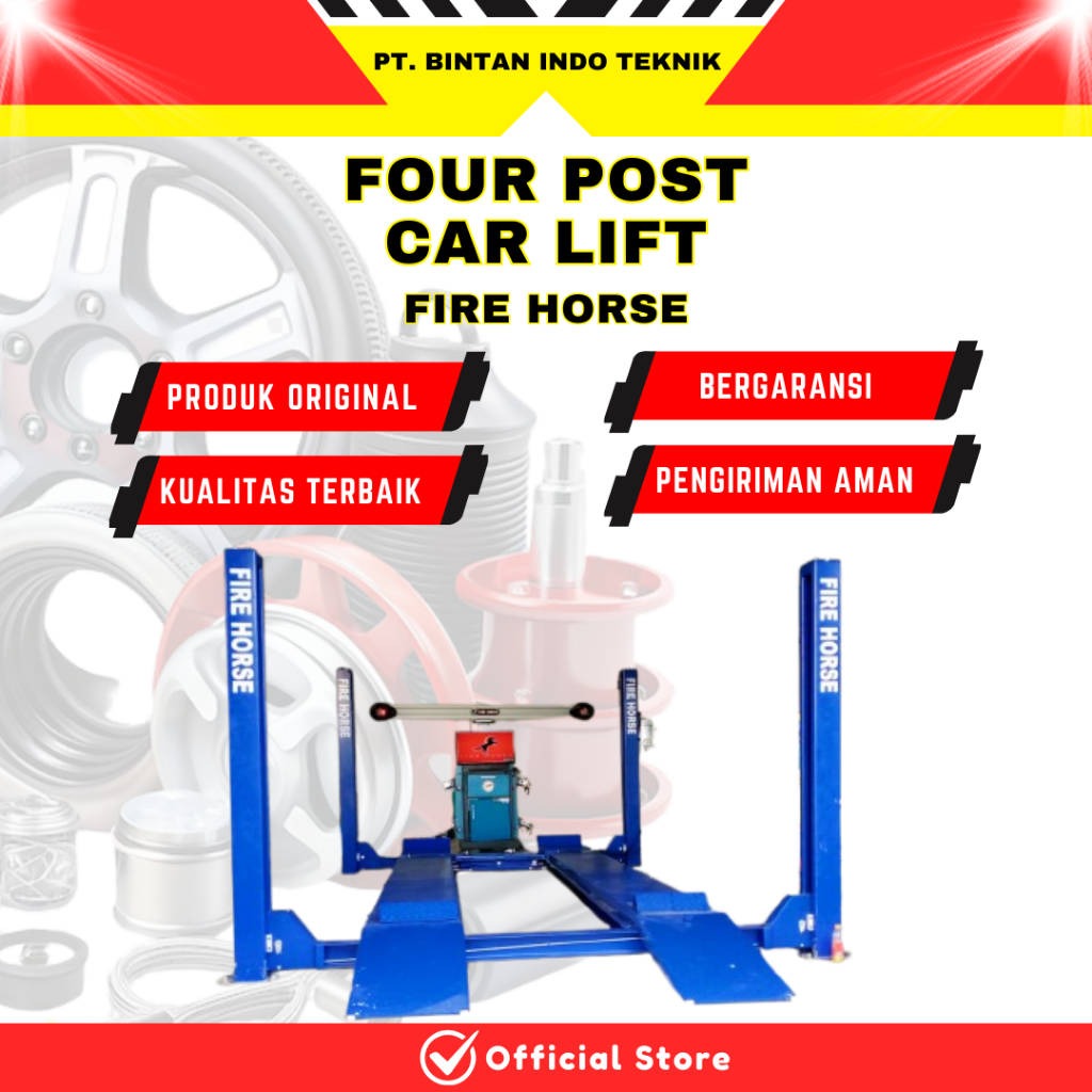 Four Post Lift Alat Angkat Mobil 4 Tiang Car Lift Hidrolik Alat Servis Bengkel Lift Cuci Mobil