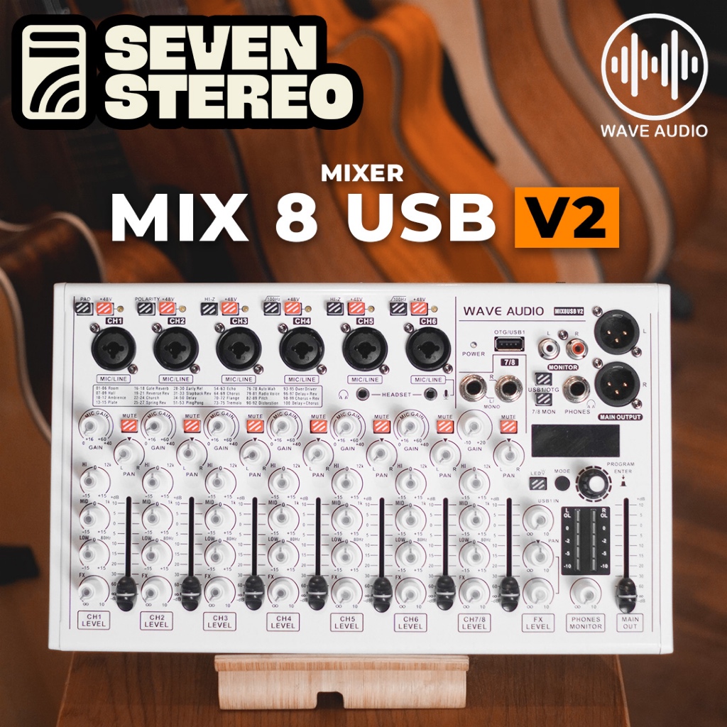 WAVE MIX8USB v2 Mini Mixer Personal Monitor Audio Soundcard