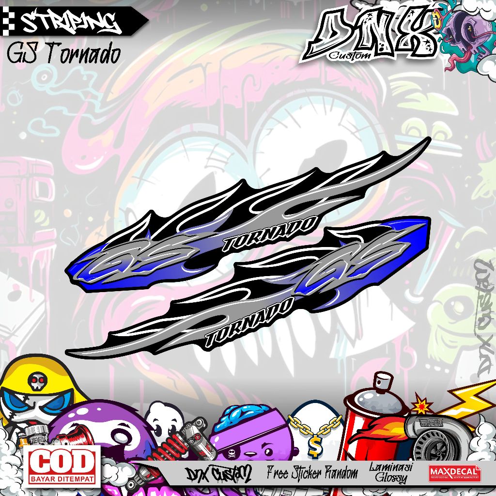 STRIPING STIKER variasi Suzuki GS TORNADO GX TORNADO GS 2 tak GS Two stroke Suzuki 2 tak KD18