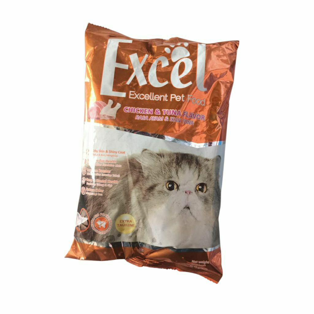 EXCEL ORANGE - Makanan Pakan Kucing Kering Excel Excellent Rasa Ayam Tuna 500gr