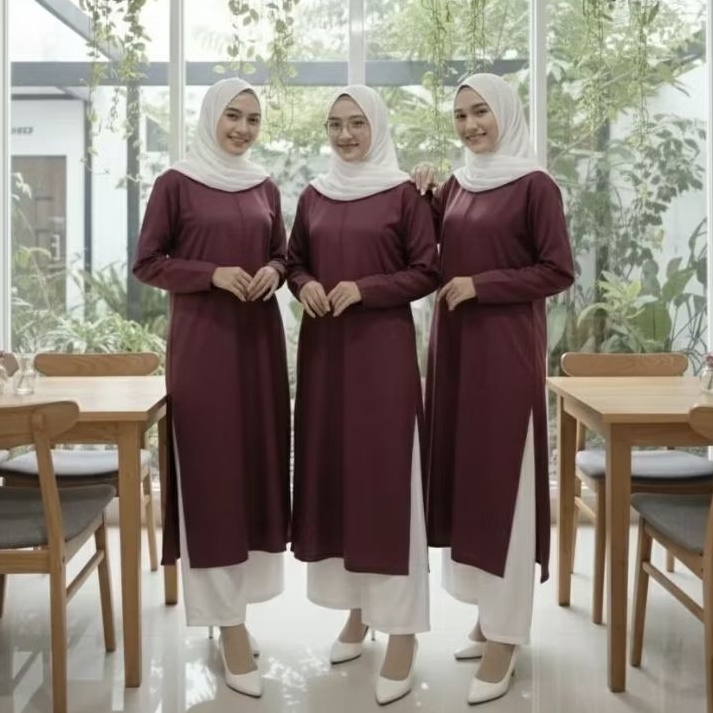 ART 10 | One Set ​Tunik dan Celana Katun Toyobo Polos Premium | Setelan Tunik Dan Celana | Tunik Leb