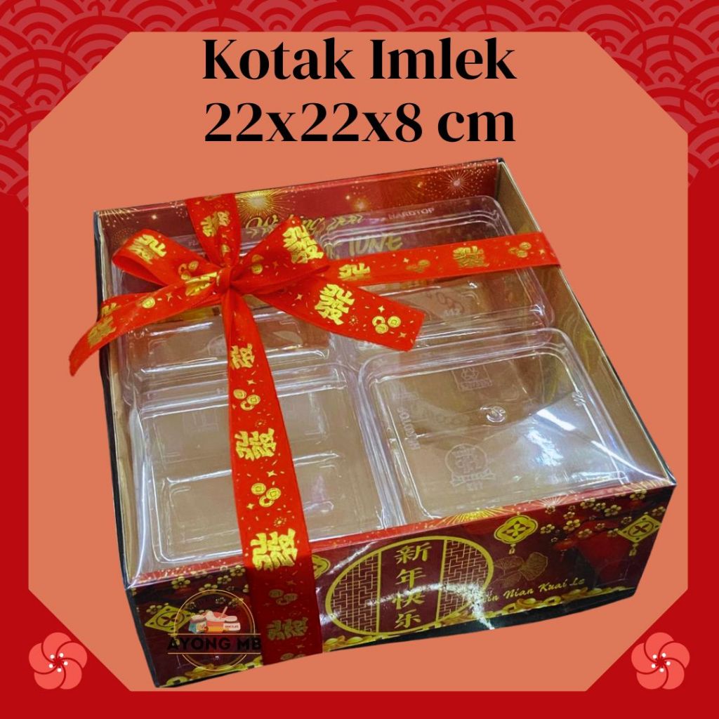 KOTAK IMLEK / BOX HAMPERS CNY TUTUP MIKA / BOX IMLEK UNTUK TOPLES 350GR 4PCS