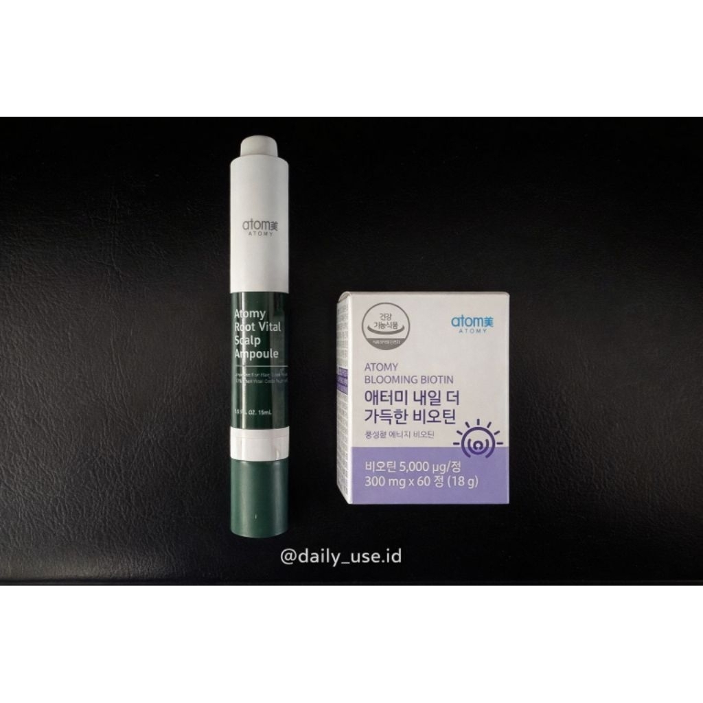 Bundle penumbuh rambut Atomy Biotin & Atomy root vital scalp  ampoule
