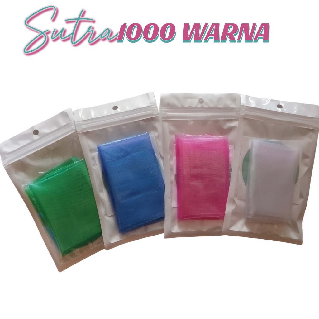 Kain Sutra 1000 Warna Organza Pancing Assist Hook Sabiki Bulu Halus Egi Udang 25x30cm