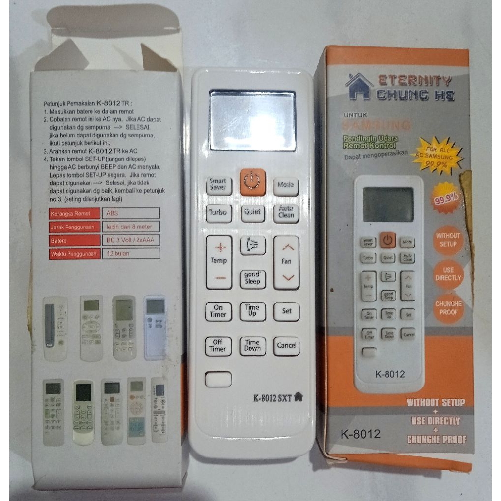 Remote AC Samsung, K-8012 adalah remote universal tipe AC Samsung.