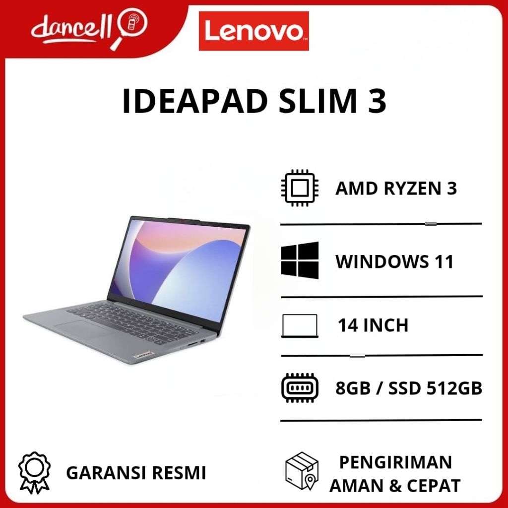 LAPTOP LENOVO - IP SLIM 3 AMD RYZEN 3 - GARANSI RESMI