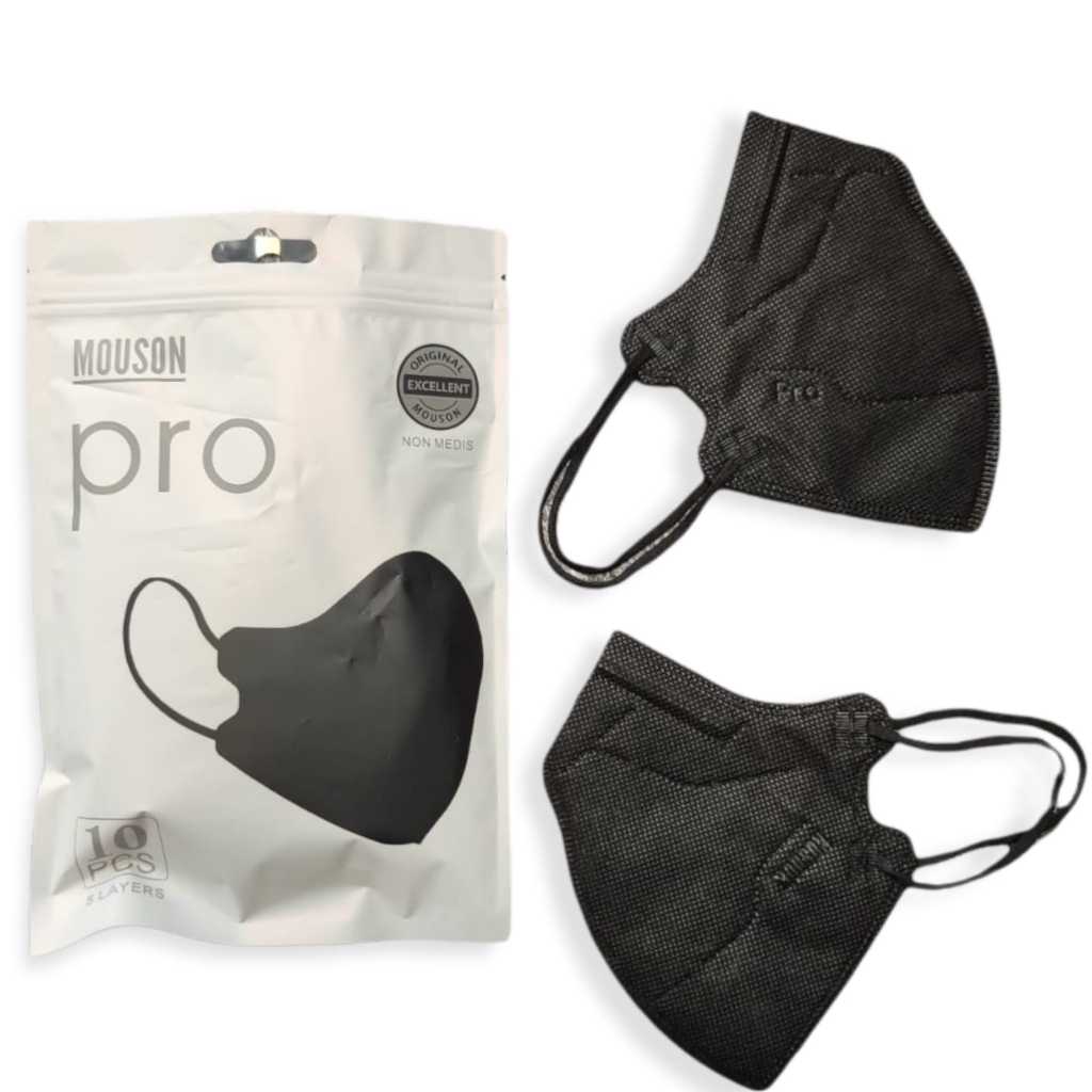 Masker Duckbill Pro - Hitam Mouson KN95 Pro Dewasa Isi 10pcs