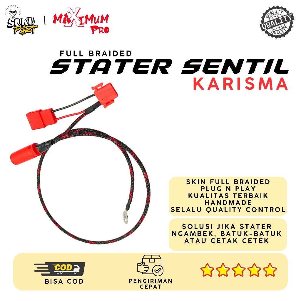 STATER SENTIL KARISMA PENGUAT STARTER MOTOR HONDA KHARISMA KARISMA BRAIDED KABEL PNP