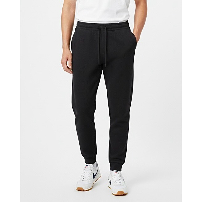 UNIQLO MEN COTTON JERSEY JOGGER PANTS - BLACK (29-30)