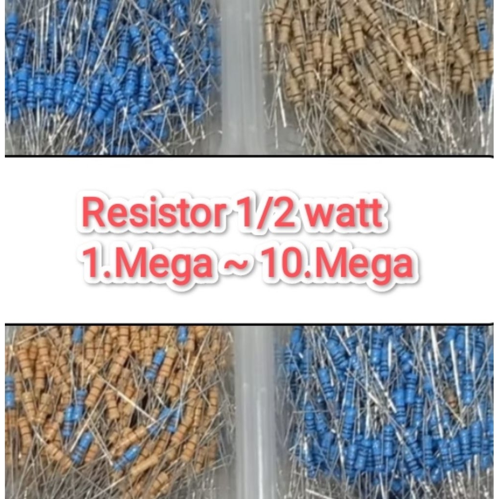 Resistor 1 Mega ~ 10 Mega 1/2 watt 5% Resistor 1/2 watt 1mega ohm Resistor 1 juta ohm