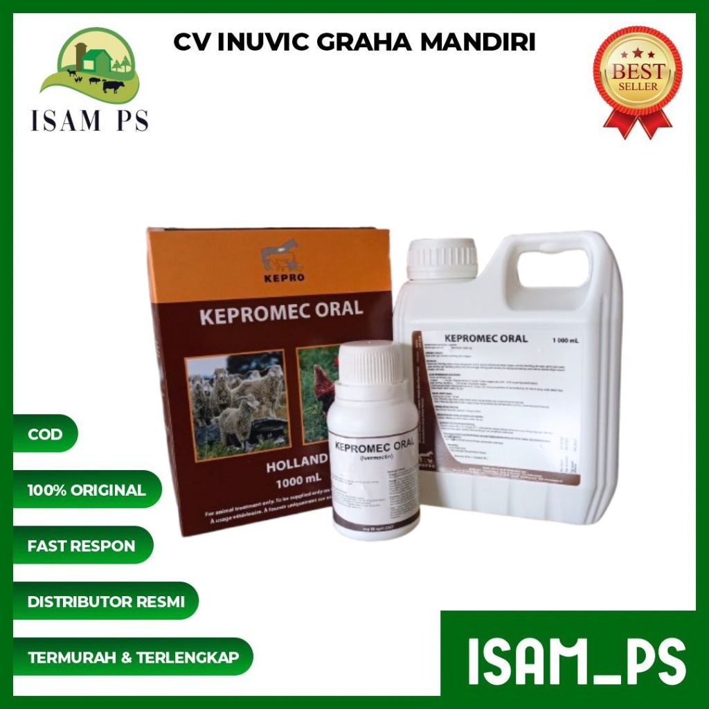 KEPROMEC ORAL 1 LITER OBAT CACING, KUTU, CAPLAK, GUREM,GUDIK, SCABIES TERNAK SAPI, KAMBING,DOMBA, UN