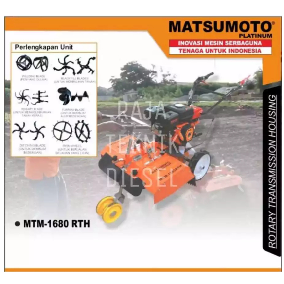 CULTIVATOR CAKAR BAJA MATSUMOTO MTM-1680 RTH + MGX 390 ORIGINAL KUALITAS TERBAIK