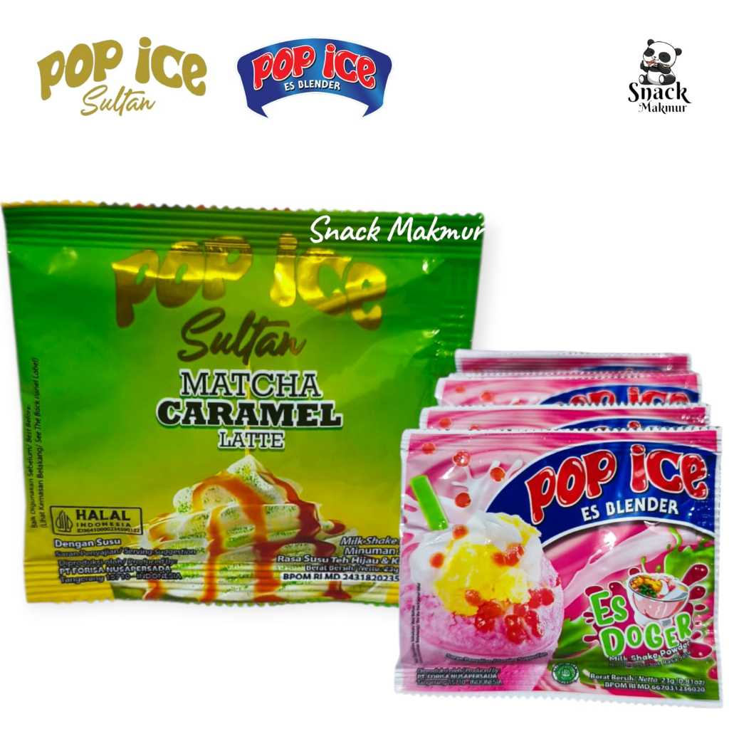 POP ICE SULTAN MATCHA CARAMEL LATTE & POP ICE ES BLEDER RASA ES DOGER HARGA 2 VARIAN RASA